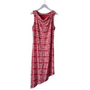 Fresh Produce Luna Dress Sierra Stripe Sleeveless Asymmetrical Tank Pink Size L
